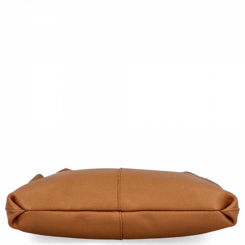 Torebka Skórzana Shopper Bag z Kosmetyczką Ruda