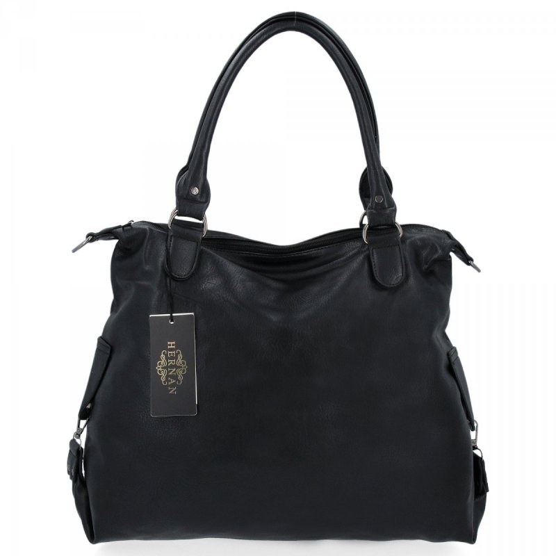 Duża Torebka Damska Shopper Bag XXL firmy Hernan Czarna