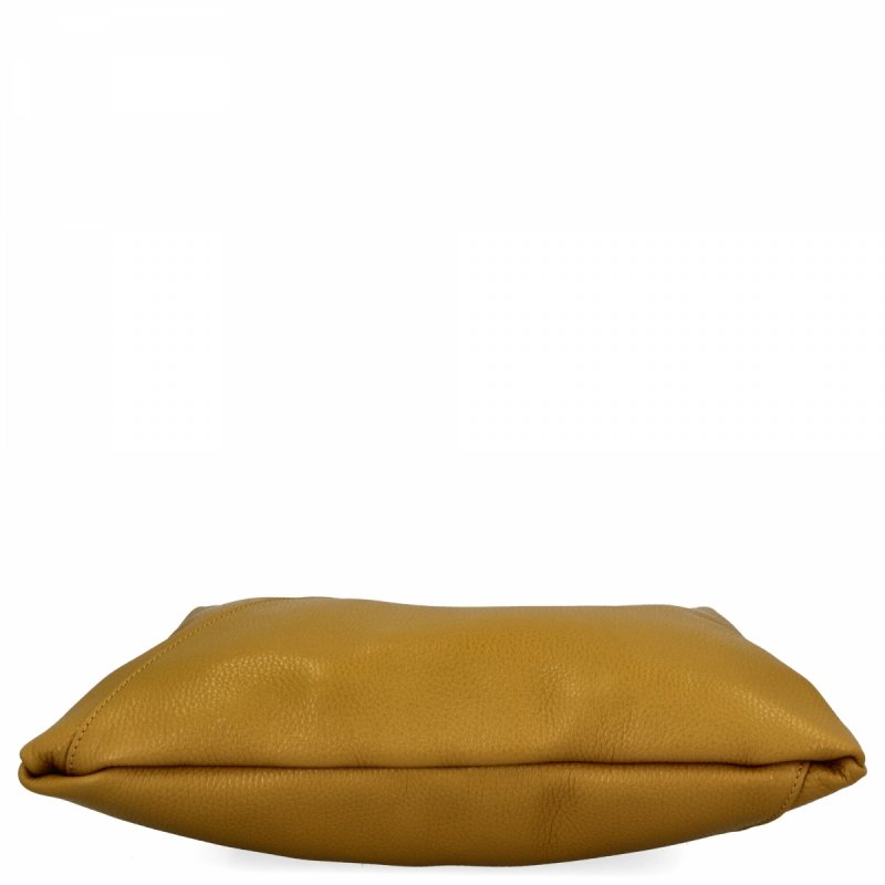 Torebka Skórzana Shopper Bag z Etui Musztardowa