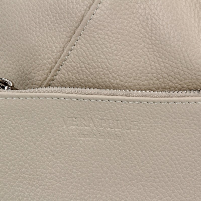 Torebka Skórzana Shopper Bag z Etui Beżowa