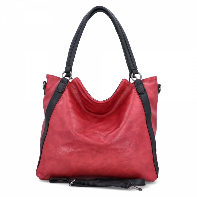 Duża Torebka Damska Shopper Bag firmy Hernan Bordowa