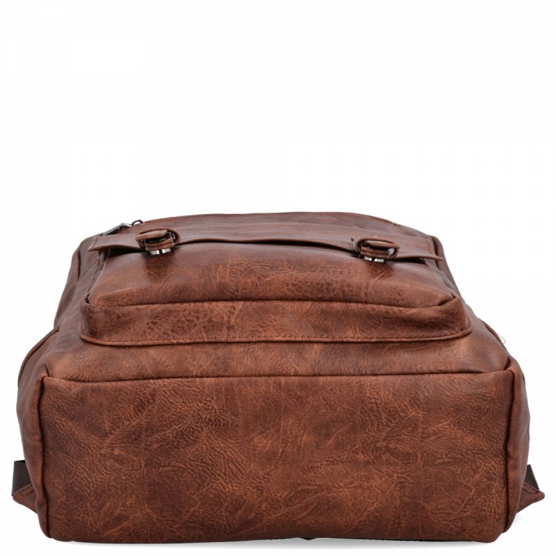 Stylowy Plecak Damski Vintage firmy Herisson Brązowy