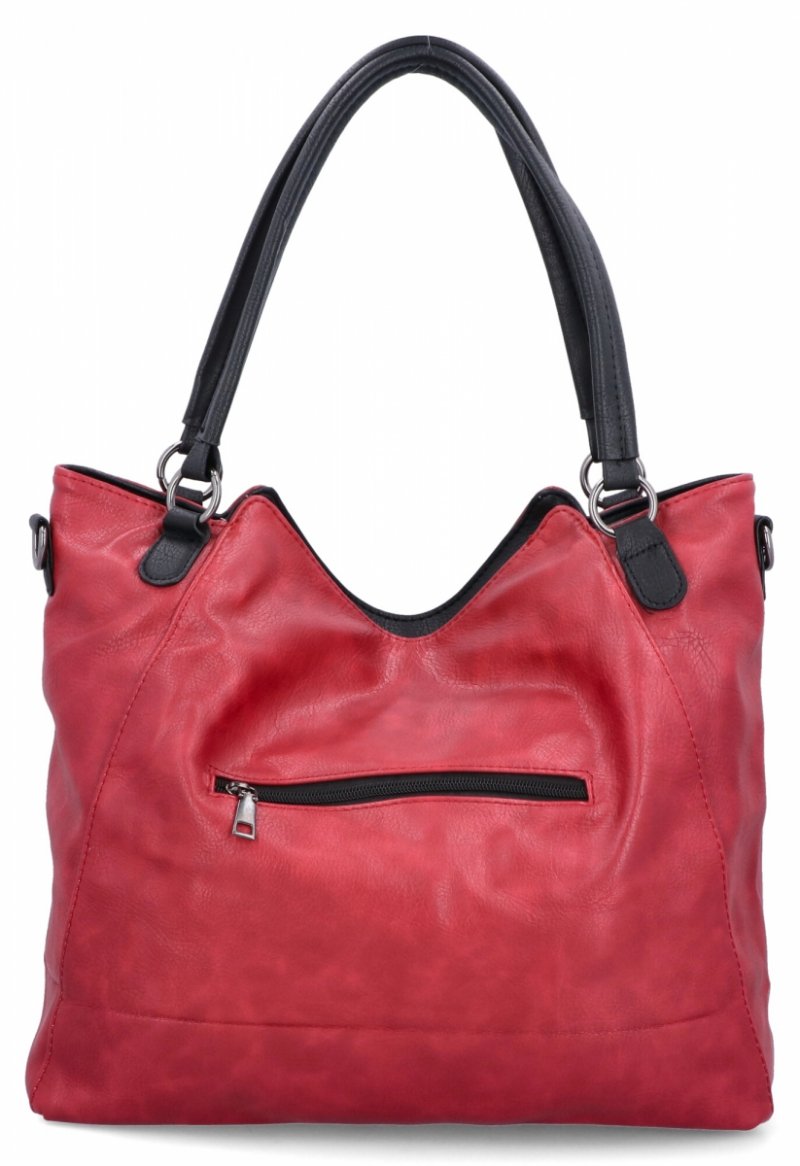 Duża Torebka Damska Shopper Bag firmy Hernan Bordowa