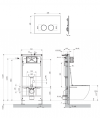 OMNIRES STRONGFRAME stelaż podtynkowy do miski toaletowej + MINIMAL przycisk spłukujący FLUSH SET czarny mat STFWC1M-RBLM