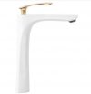 REA - Bateria umywalkowa ORBIT White Gold / Biało Złota Wysoka