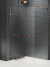 NEW TRENDY  Kabina prysznicowa AVEXA COPPER BRUSHED walk-in U 120x200 szkło czyste 8mm Active Shield 2.0  EXK-7171