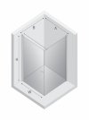 NEW TRENDY Kabina prysznicowa NEW SOLEO GOLD BRUSHED 1D kwadratowa U 70x70x195 szkło czyste 6mm Active Shield 2.0 - wsp. równoległy K-4170-WP