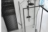 REA - Kabina Prysznicowa Przyścienna RAPID SWING Black-Czarna  /drzwi 70 + ścianka 100 x2 + ramię x2/