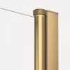 NEW TRENDY Drzwi wnękowe NEW SOLEO GOLD BRUSHED 1D U 100x195 szkło czyste 6mm Active Shield 2.0 - z elementem stałym  - wsp. Równoległy D-0772A-WK