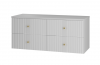 MEGSTYL Szafka pod Umywalkę z Blatem 4S 120cm Biały Mat Zestaw-6 XILO-0000-0132