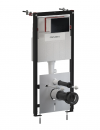 OMNIRES STRONGFRAME stelaż podtynkowy do miski toaletowej z ECO spłukiwaniem + MINIMAL przycisk spłukujący czarny mat FLUSH SET STFWCECO1M-RBLM