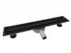 AQUALine - Odpływ liniowy podłogowy 2w1 pod płytkę CZARNY Matowy Obrotowy syfon 70cm R04BK700
