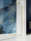 NEW TRENDY Kabina prysznicowa walk in 80x200 Smart Light Gold, przesuwna, wspornik skośny, reling EXK-6727-WU