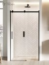 NEW TRENDY Drzwi prysznicowe przesuwne SOFTI BLACK 130x200 samodomykające EXK-3953