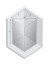 NEW TRENDY Kabina prysznicowa NEW SOLEO GUNMETAL BRUSHED 2D prostokątna U 80x80x195 szkło czyste 6mm Active Shield - wahadłowe K-2177