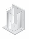 NEW TRENDY Kabina prysznicowa PRIME GUNMETAL BRUSHED 2D prostokątna przyścienna L 100x80x200 szkło czyste 6mm Active Shield 2.0 K-4966