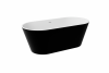 BESCO Wanna wolnostojąca Deeva Matt B&W 180x80 + maskownica odpływu czarna matt #WWA-180DMBB