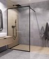 AQUAFORM - ścianka prysznicowa TEINE 120 typu Walk-In szkło transparentne 6mm profil CZARNY  AQ.103-12-30120-02