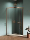 NEW TRENDY Kabina prysznicowa PRIME COPPER BRUSHED  2D półokrągła R55 80x80x200 szkło czyste 6mm Active Shield 2.0 K-3590