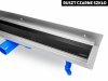 OKEDA Przyścienny odpływ liniowy OKEDA® PRIME LINE™ - BLACK GLASS - CZARNE SZKŁO 80cm 21800.06
