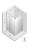 NEW TRENDY Kabina prysznicowa 90x90x200 Avexa Gunmetal Brushed pojedyncze drzwi EXK-3326/EXK-3356