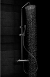 DEANTE Zestaw kabina drzwi składane KERRIA PLUS nero 80x80 z deszczownią ARNIKA NAC_N1QK