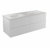 BESCO Szafka Akya Classic Biały Połysk 131 z umywalką biały połysk + klik-klak biały #KAC-131-PMW