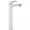 REA - Bateria umywalkowa BLOOM White-Gold/Biało-Złota wysoka