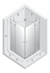 NEW TRENDY Kabina prysznicowa 100x80x200 Avexa Copper Brushed, podwójne drzwi EXK-3675