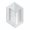 NEW TRENDY Kabina prysznicowa SMART GOLD BRUSHED 1D prostokątna U 120x80x200 szkło czyste 8mm Active Shield 2.0 - UCHWYT RELING EXK-7570