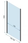 REA - Kabina Prysznicowa Przyścienna RAPID SWING CHROM  /drzwi 100 + ścianka 80 x2 + ramię x2/ 