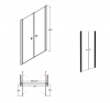 BESCO Drzwi wahadłowe prysznicowe Sinco Due Black 90x195 DSD-90-B
