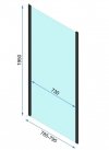 REA - Kabina Prysznicowa Przyścienna RAPID SLIDE Black-Czarna  /drzwi 140 + ścianka 80 x2 + ramię x2/