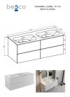 BESCO Szafka Akya Classic Biały Połysk 131 z umywalką gun metal + klik-klak biały #KAC-131-GMW