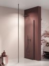 NEW TRENDY Kabina prysznicowa NESTA BLACK WALK-IN U 90x200 szkło czyste 8mm Active Shield 2.0 - WSPORNIK SUFITOWY K-1724-WS