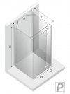 NEW TRENDY Kabina prysznicowa przyścienna drzwi uchylne REFLEXA BLACK 100x90x200 POLSKA PRODUKCJA 