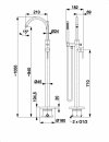 ARMATURA KRAKÓW KFA Bateria wannowa wolnostojąca MOZA ROSE GOLD/MIEDŹ SZCZOTKOWANA 5035-510-34