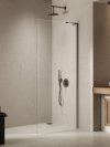 NEW TRENDY Kabina prysznicowa NESTA GUNMETAL BRUSHED WALK-IN U 70x200 szkło czyste 8mm Active Shield 2.0 - WSPORNIK KĄTOWY K-1754-WL
