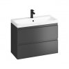 CERSANIT - Set B813 MODUO Slim 80 antracytowy DSM - do samodzielnego montażu (szafka + umywalka)  S801-468-DSM