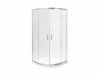 BESCO Kabina prysznicowa półokrągła Modern Chrom 80 x 190 szkło mrożone MP-80-190-M