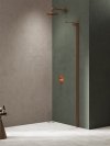 NEW TRENDY Kabina prysznicowa NESTA COPPER BRUSHED WALK-IN U 100x200 szkło czyste 8mm Active Shield 2.0 - WSPORNIK KĄTOWY K-1749-WL