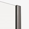 NEW TRENDY Drzwi wnękowe SMART GUNMETAL BRUSHED 1D U 180x200 szkło czyste 8mm Active Shield 2.0 - WIESZAK EXK-7832