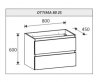 AQUAFORM - szafka podumywalkowa / podblatowa 2S 80 OTTIMA biały połysk  AQ.401-1108011