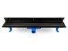 OKEDA Czarny przyścienny odpływ liniowy OKEDA® PRIME LINE™ - BLACK GLASS - RUSZT CZARNE SZKŁO 80cm 21800.06.BLACK