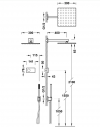 TRES SHOWER TECHNOLOGY Zestaw elektronicznej baterii termostatycznej podtynkowej 2-drożnej Shower technology prysznicowej-09286563