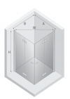 NEW TRENDY Kabina prysznicowa 90x90 New Soleo Gunmetal Brushed, Drzwi składane, podwójne K-2251
