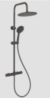 INVENA - Deszczownia MUSTA z baterią termostatyczną Czarna/Black  AU-84-004-X