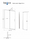BESCO Kabina ścianka ruchoma WALK-IN VAYO 90cm VY-90-200C