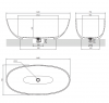 OMNIRES Komplet wanna 160cm + 2x umywalka 60x35 SHELL M+ biały mat 