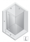 NEW TRENDY Kabina NESTA chrom 1D prostokątna L 80x110x200 czyste 6mm Active Shield 2.0 K-3600